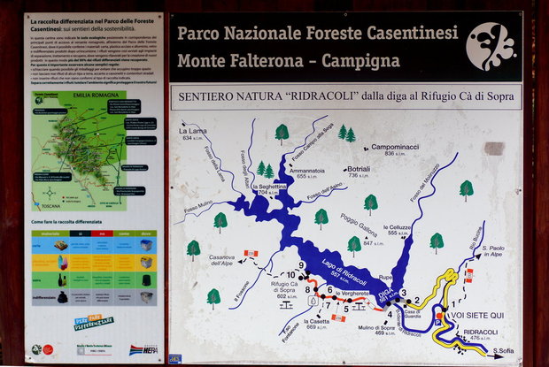 Карта национального парка Форесте-Касентинези (Parco nazionale delle Foreste Casentinesi, Monte Falterona e Campigna)
