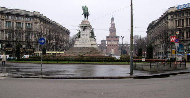 Милан. Памятник Giuseppe Garibaldi.