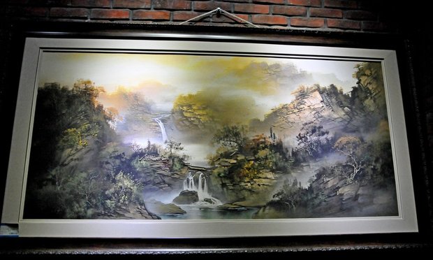 Китай, Чжанцзяцзе, картина китайского художника из природных материалов