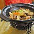 Китай, Чжанцзяцзе, обед, копченое мясо с грибами