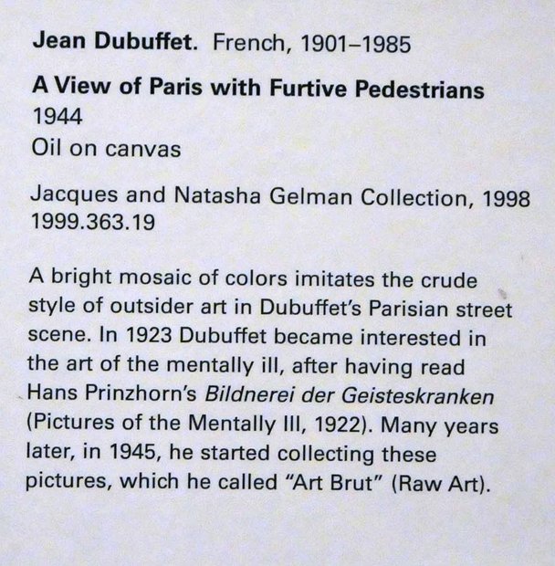 Jean Dubuffet,  the Metropolitan Museum of art, modern and contemporary art, New York, the USA, Метрополитан музей, Нью-Йорк, СШ