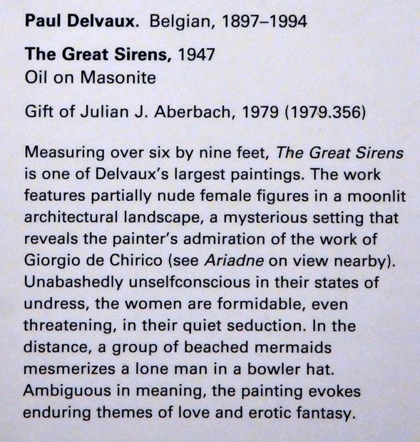 Paul Delvaux, the Metropolitan Museum of art, modern and contemporary art, New York, the USA, Метрополитан музей, Нью-Йорк