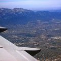 Лос-Анжелес, США, вид с самолета и аэропорт