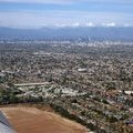Лос-Анжелес, США, вид с самолета и аэропорт